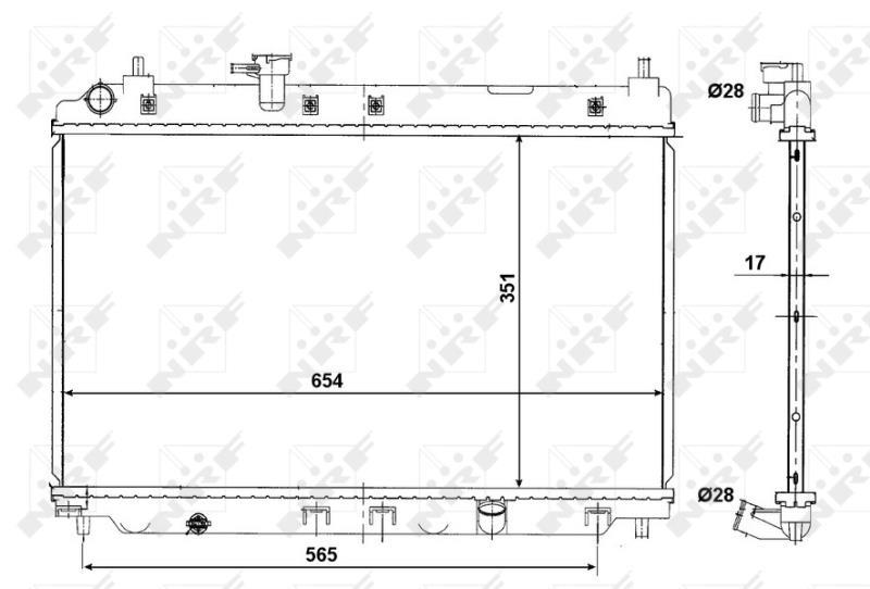 Radiateur moteur (Radiateur de refroidissement) NRF B.V. 56048