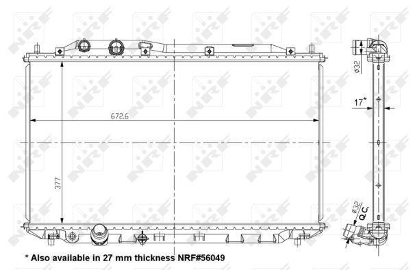 Radiateur moteur (Radiateur de refroidissement) NRF B.V. 56050