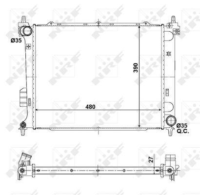 Radiateur moteur (Radiateur de refroidissement) NRF B.V. 56057