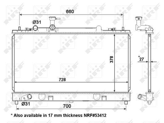 Radiateur moteur (Radiateur de refroidissement) NRF B.V. 56063
