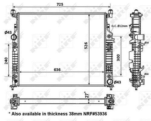 Radiador motor NRF B.V. 56074