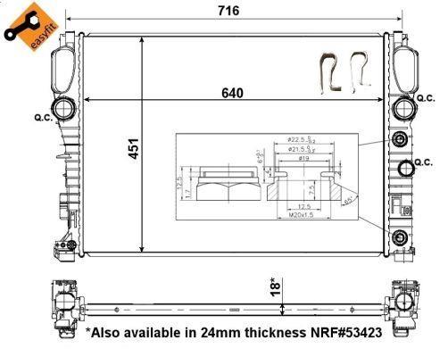 Radiateur moteur (Radiateur de refroidissement) NRF B.V. 56076