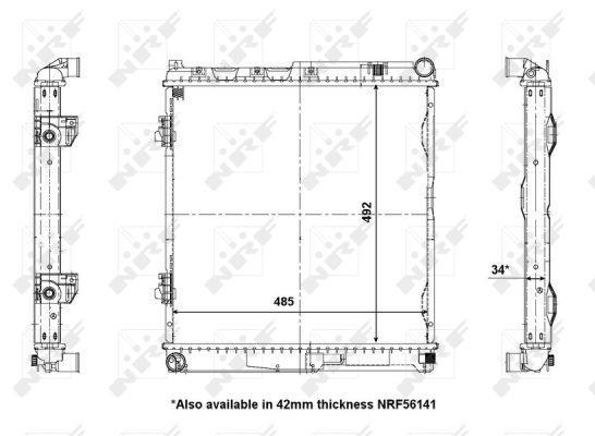 Radiateur moteur (Radiateur de refroidissement) NRF B.V. 56077