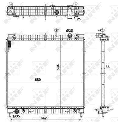 Radiateur moteur (Radiateur de refroidissement) NRF B.V. 56082