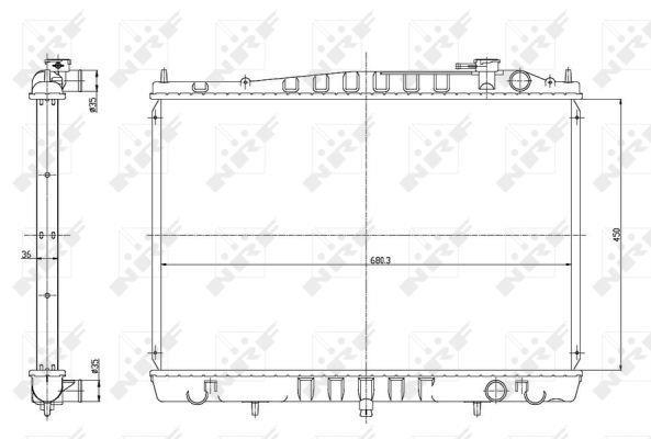 Radiateur moteur (Radiateur de refroidissement) NRF B.V. 56086