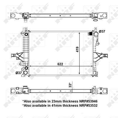 Radiateur moteur (Radiateur de refroidissement) NRF B.V. ref. 56125