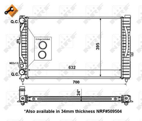 Radiateur moteur (Radiateur de refroidissement) NRF B.V. 56127
