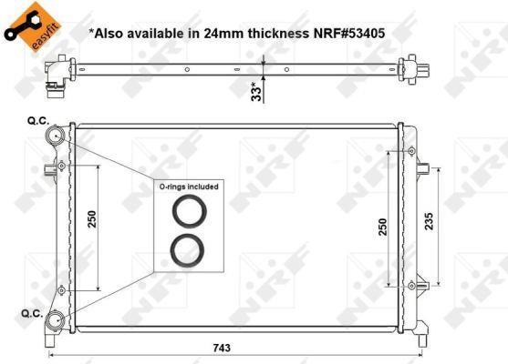 Radiateur moteur (Radiateur de refroidissement) NRF B.V. 56153