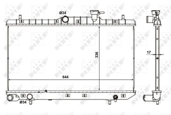 Radiador, refrigeración del motor NRF B.V. ref. 56155