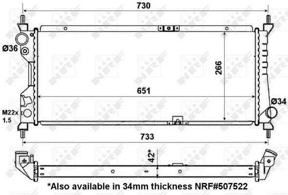 Radiateur moteur (Radiateur de refroidissement) NRF B.V. 56163