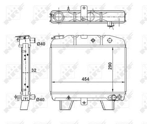 Radiador, refrigeración del motor NRF B.V. ref. 57101