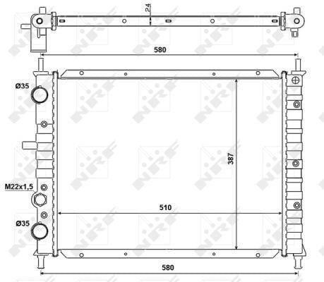 Radiador, refrigeración del motor NRF B.V. ref. 58013