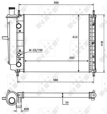 Radiador, refrigeración del motor NRF B.V. ref. 58015
