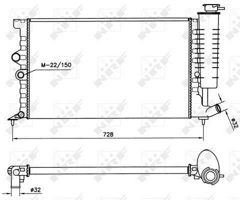 Radiateur moteur (Radiateur de refroidissement) NRF B.V. ref. 58018