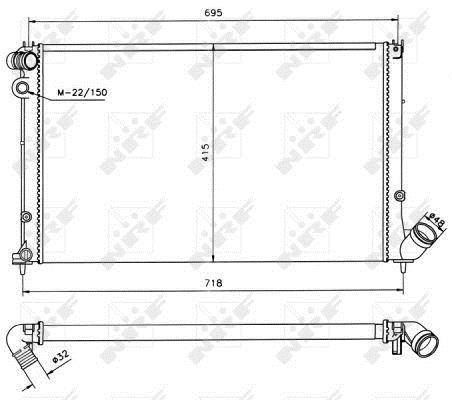 Radiador, refrigeración del motor NRF B.V. ref. 58019