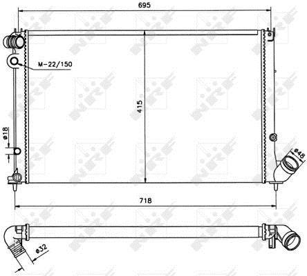 Radiador, refrigeración del motor NRF B.V. ref. 58020