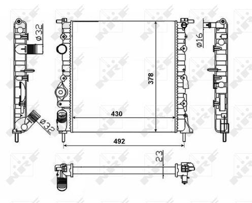 Radiateur moteur (Radiateur de refroidissement) NRF B.V. ref. 58023