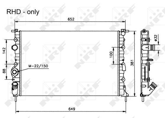 Radiador, refrigeración del motor NRF B.V. ref. 58025