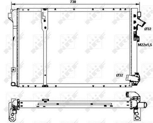 Radiador, refrigeración del motor NRF B.V. ref. 58060