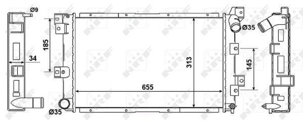 Radiador, refrigeración del motor NRF B.V. ref. 58061