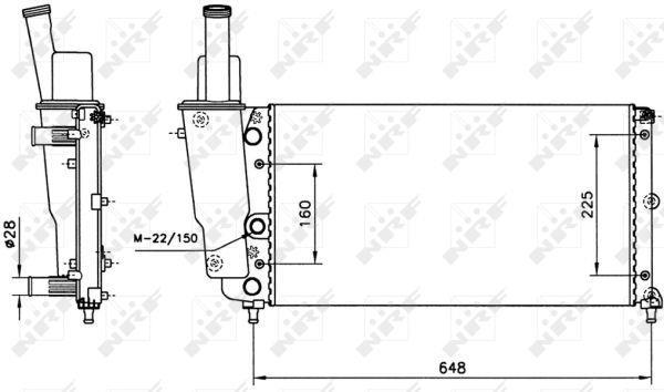 Radiador, refrigeración del motor NRF B.V. ref. 58072