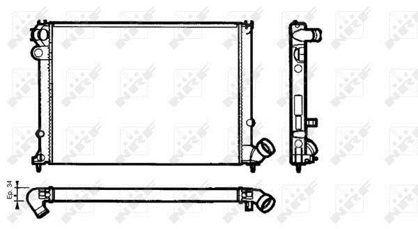 Radiador, refrigeración del motor NRF B.V. ref. 58076