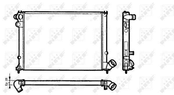Radiador, refrigeración del motor NRF B.V. ref. 58077