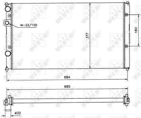 Radiador, refrigeración del motor NRF B.V. ref. 58093