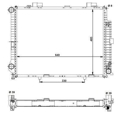Radiador, refrigeración del motor NRF B.V. ref. 58098