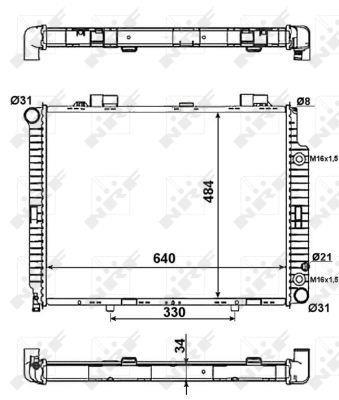 Radiador, refrigeración del motor NRF B.V. ref. 58100