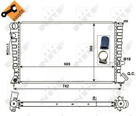 Radiador, refrigeración del motor NRF B.V. ref. 58101