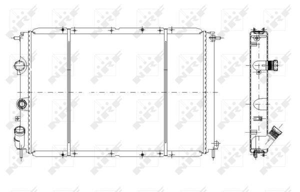 Radiador, refrigeración del motor NRF B.V. ref. 58106