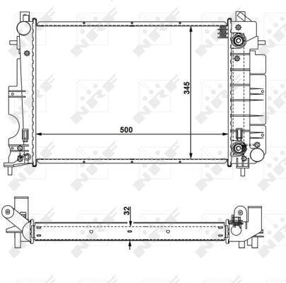 Radiador, refrigeración del motor NRF B.V. ref. 58109