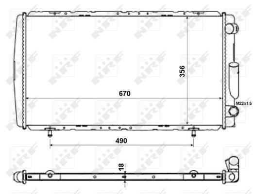 Radiador, refrigeración del motor NRF B.V. ref. 58111