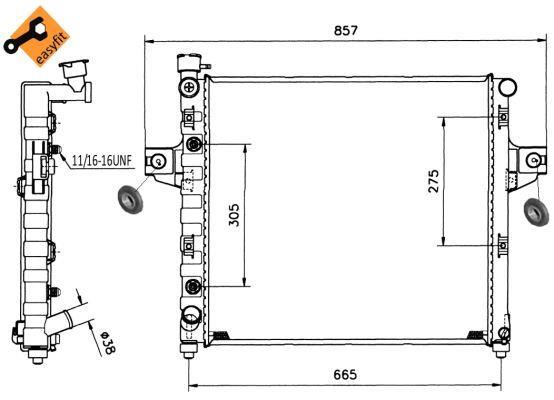 Radiador, refrigeración del motor NRF B.V. ref. 58112