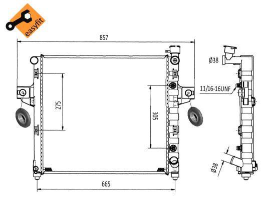 Radiador, refrigeración del motor NRF B.V. ref. 58113