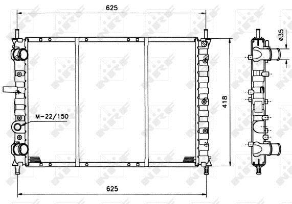 Radiateur moteur (Radiateur de refroidissement) NRF B.V. 58122