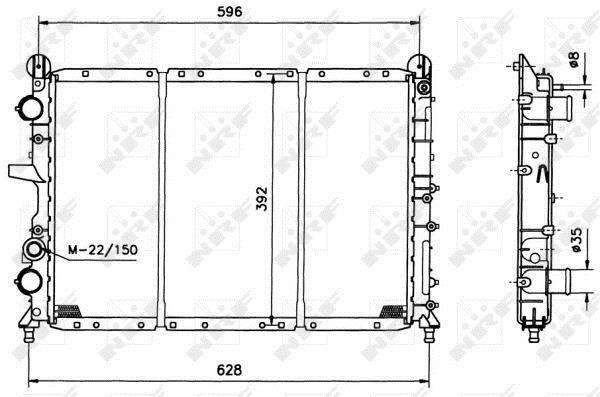 Radiador, refrigeración del motor NRF B.V. ref. 58123