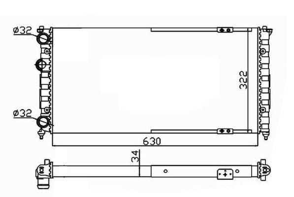 Radiador, refrigeración del motor NRF B.V. ref. 58135