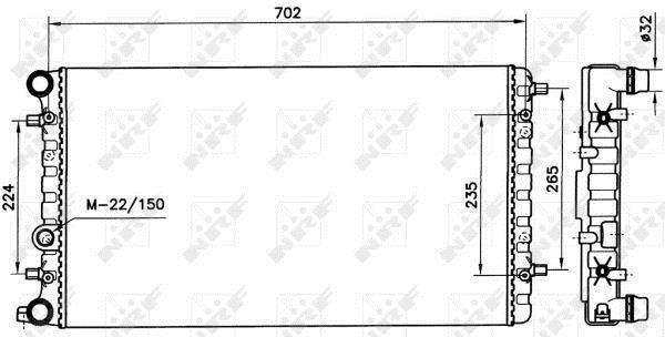 Radiador, refrigeración del motor NRF B.V. ref. 58143
