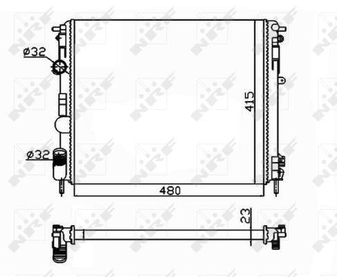 Radiador, refrigeración del motor NRF B.V. ref. 58148