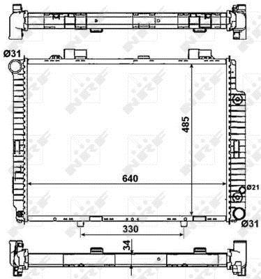 Radiador, refrigeración del motor NRF B.V. ref. 58159