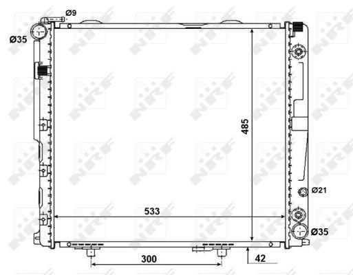 Radiador, refrigeración del motor NRF B.V. ref. 58164