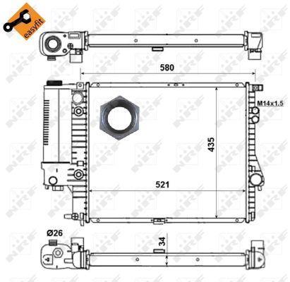 Radiateur moteur (Radiateur de refroidissement) NRF B.V. 58165