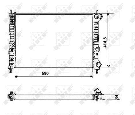 Radiador, refrigeración del motor NRF B.V. ref. 58169