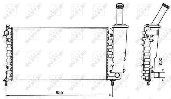 Radiador, refrigeración del motor NRF B.V. ref. 58171