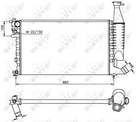 Radiador, refrigeración del motor NRF B.V. ref. 58174