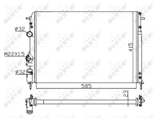 Radiateur moteur (Radiateur de refroidissement) NRF B.V. ref. 58175A