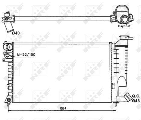 Radiador, refrigeración del motor NRF B.V. ref. 58183