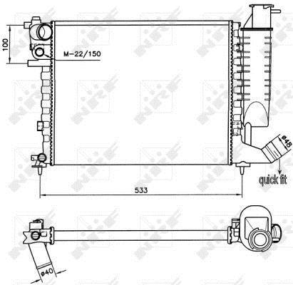 Radiador, refrigeración del motor NRF B.V. ref. 58184